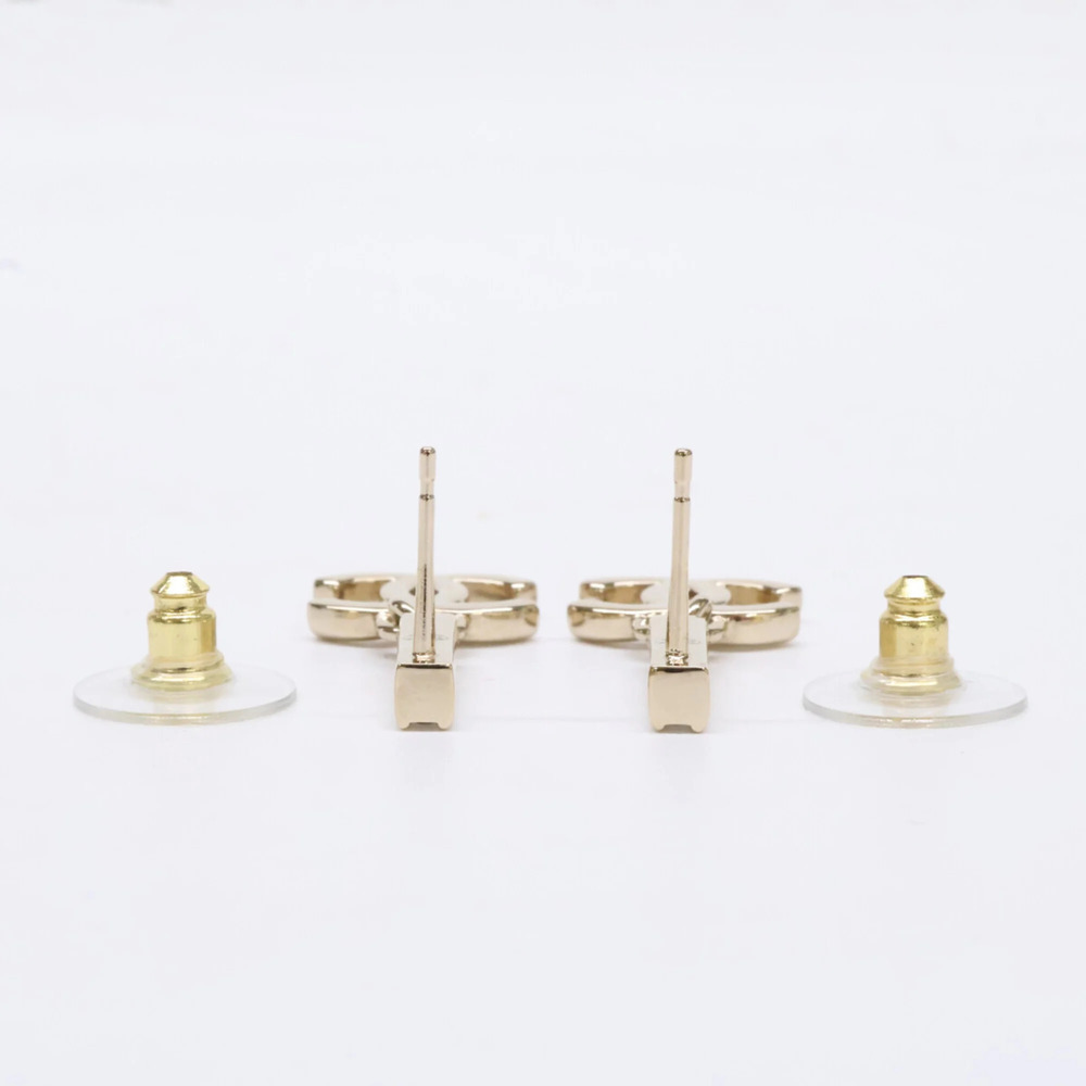 CHANEL Gold Logo Earrings - Picture 7 of 8